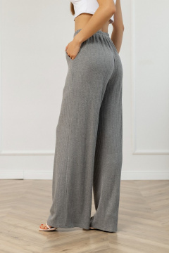 Серые трикотажные брюки с прямым кроем и карманами Atelero 1109С серый - фото 2