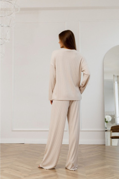 Джемпер из мягкого трикотажа с разрезами по бокам Atelero 1110 бежевый - фото 2