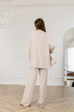 Кардиган из трикотажа свободный прямой по центру пуговицы Atelero 1112 бежевый - фото 2