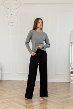 Лонгслив из трикотажа облегающий с вырезом лодочка Atelero 1113С серый - фото 4