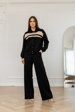 Брюки и бомбер из трикотажа свободный крой Atelero 1118 черный - фото 1