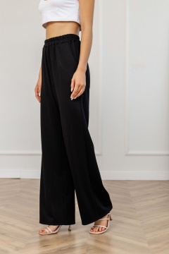 Черные трикотажные брюки прямого кроя с резинкой Atelero 1119 черный - фото 4