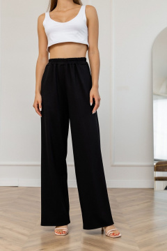 Черные трикотажные брюки прямого кроя с резинкой Atelero 1119 черный - фото 1