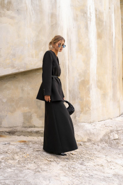 Черный жакет свободного силуэта из текстиля SILVERSPICE S-2423 - фото 5