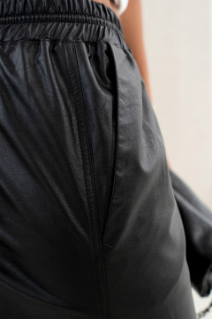 Брюки карго из эко-кожи свободного и расширенного кроя SILVERSPICE S-3414 - фото 5