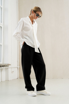 Свободные брюки с заужением и складками на пояс SILVERSPICE S-3415 - фото 4