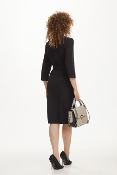 Платье на бретелях с двубортной застежкой и поясом из текстиля Твой имидж 1948 черный - фото 2