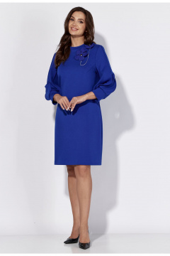 Демисезонное платье А-силуэта с рукавом 3/4 из трикотажа TAiER 1313 василек - фото 4