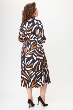 Мультиколор платье-рубашка свободного кроя с принтом и разрезами VIPPRIMO 111 мультиколор - фото 2
