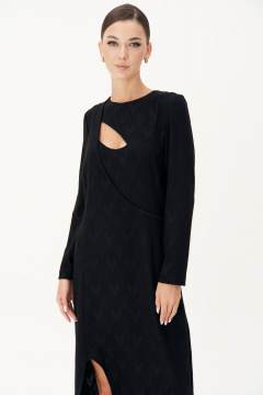 Элегантное трикотажное платье с разрезом и асимметричным кроем Fantazia Mod 4880 - фото 3