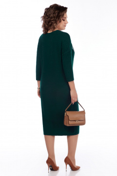 Полуприлегающее платье с кожаной аппликацией и ремнём из трикотажа БагираАнТа 981 - фото 2