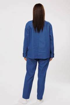 Джинсовый костюм из тянущегося денима с рубашкой и классическими брюками Mubliz 227 - фото 2