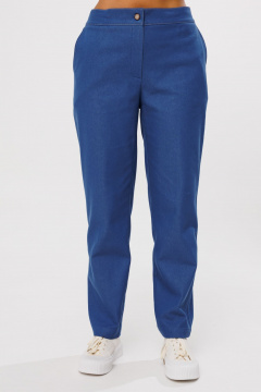 Джинсовый костюм из тянущегося денима с рубашкой и классическими брюками Mubliz 227 - фото 4