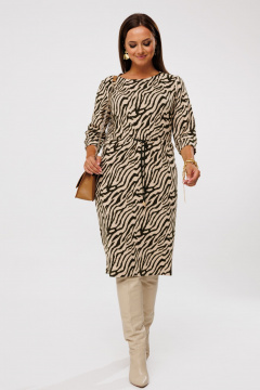 Платье с принтом зебра, отрезное по линии талии и шнуром Mubliz 211 зебра - фото 3