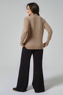 Жакет из текстиля в мультиколор и юбка в деловом стиле Панда 164540w бежевый - фото 3