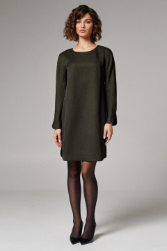 Платье прямое из мягкой ткани с вырезами и рукавом 3/4 Панда 182580w зеленый - фото 1