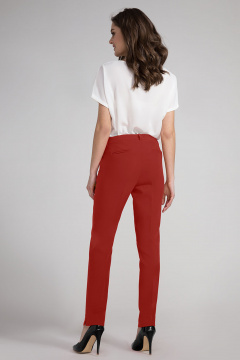 Брюки красные узкие с разрезами для ежедневных образов Панда ПА-422860 терракотовый - фото 2