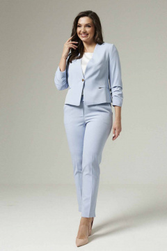Голубой женский костюм жакет и брюки для деловых случаев Панда ПА-424920 голубой - фото 1