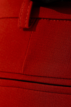 Брюки зауженные с высокой посадкой из трикотажа Панда ПА-451460 терракотовый - фото 3