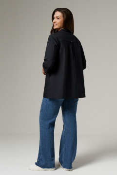 Блузка рубашечного кроя из хлопка с длинным рукавом Панда ПА-457340 черный - фото 3