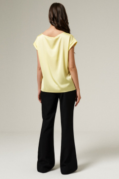 Блуза летняя желтая с коротким рукавом и классическим кроем Панда ПА-459340 желтый - фото 3