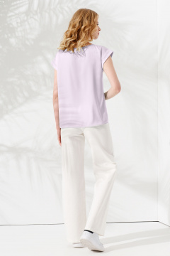 Блуза летняя розовая с коротким рукавом и мягкой тканью Панда ПА-459340 лиловый - фото 2