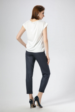 Блуза летняя белая с коротким рукавом и мягкой тканью Панда ПА-459340 молочный - фото 2