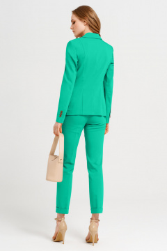 Зеленый костюм 2-ка из хлопка: жакет и классические брюки Панда ПА-463920 зеленый - фото 2