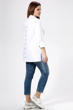 Белая летняя блузка или рубашка с накладными карманами Панда ПА-477840 белый - фото 3
