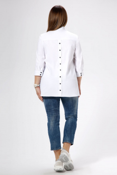 Белая летняя блузка или рубашка с накладными карманами Панда ПА-477840 белый - фото 4