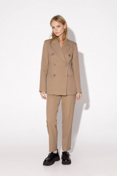 Классический костюм 2-ка жакет и укороченные брюки со стрелками PiRS 5048 бежевый - фото 2