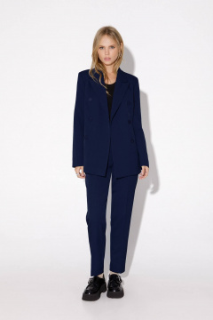 Деловой костюм 2-ка из двухслойного жакета и брюк со стрелками PiRS 5048 темно-синий - фото 2