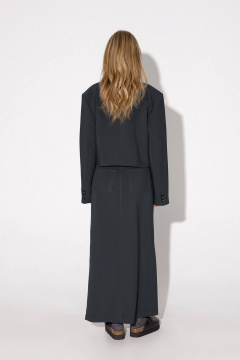 Костюм-двойка с укороченным оверсайз жакетом и миди-юбкой PiRS 5053 графитовый - фото 4