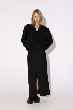 Костюм-двойка из жакета с разрезом и миди-юбки PiRS 5053 черный - фото 2