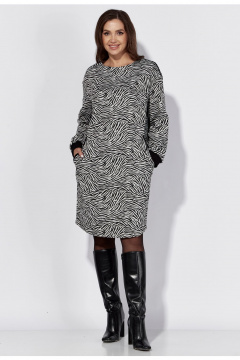 Демисезонное платье прямого силуэта из трикотажа с карманами TAiER 1317 - фото 1