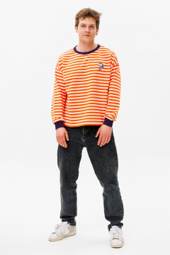 Джемпер свитшот из хлопкового трикотажа свободный HIT 0226м оранжевый - фото 1