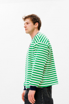 Джемпер свитшот из хлопкового трикотажа свободный HIT 0226м зеленый - фото 5