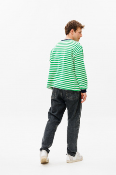 Джемпер свитшот из хлопкового трикотажа свободный HIT 0226м зеленый - фото 4