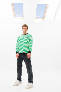 Джемпер свитшот из хлопкового трикотажа свободный HIT 0226м зеленый - фото 2