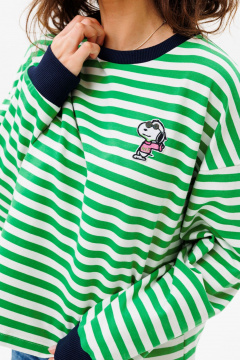 Демисезонный свитшот unisex из хлопка и трикотажа с нашивкой HIT 0226 зеленый - фото 5