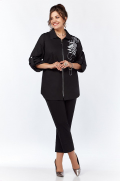 Стильная женская рубашка с спущенным плечом и вышивкой Grace for you 012 - фото 1