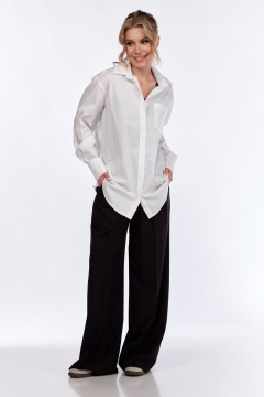 Деловая классическая рубашка из хлопкового текстиля белая DNM 036 белый - фото 1