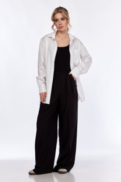 Деловая классическая рубашка из хлопкового текстиля белая DNM 036 белый - фото 2