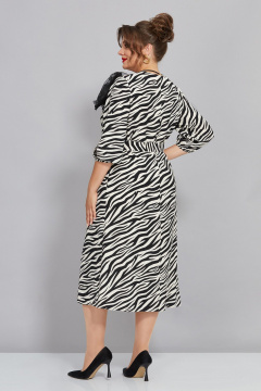 Коктейльное платье из текстиля с декором из органзы Mira Fashion 5460 - фото 4