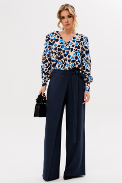 Прямые брюки из текстиля с запахом и карманами Ambera Style 1073-1 - фото 1