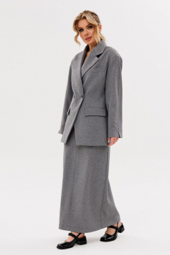 Миди расклешенная юбка с разрезом и классической застежкой Ambera Style 1104 - фото 2