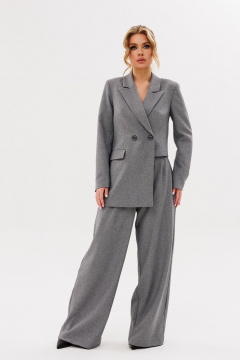 Юбка миди с разрезом и жакет из шерсти в стиле casual Amberа Style 2087 - фото 3