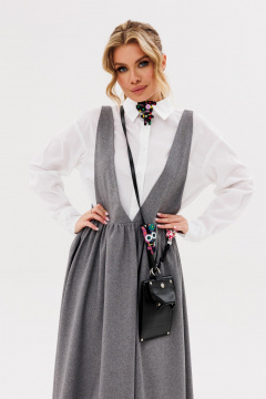 Белый сарафан А-силуэта и свободная рубашка из хлопка Amberа Style 2092 - фото 2