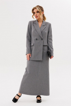 Жакет и юбка из шерсти с прорезными карманами и разрезом Amberа Style 2094 - фото 2