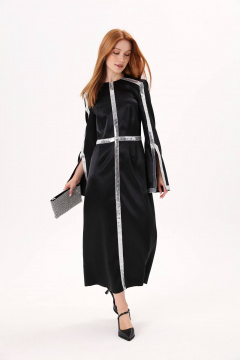 Миди платье с разрезом и пайетками для нарядного образа NikVa 728-2 - фото 3